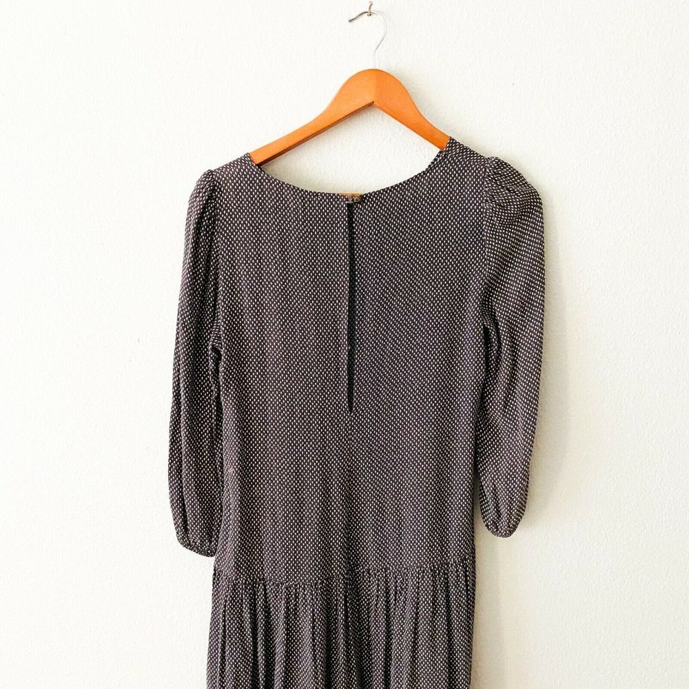 Meadow Rue Anthropologie Brown Polka Dot Ruffled - Picture 7 of 7